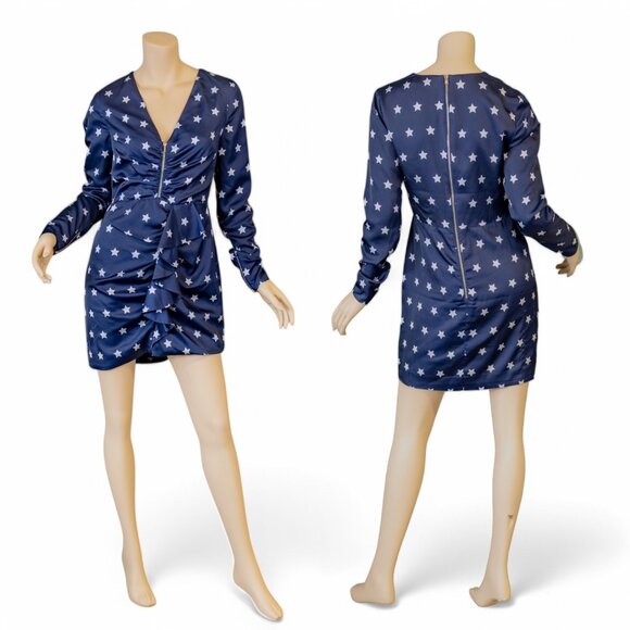 SELF-PORTRAIT Star Printed Long Sleeve Dress - Picture 1 of 16